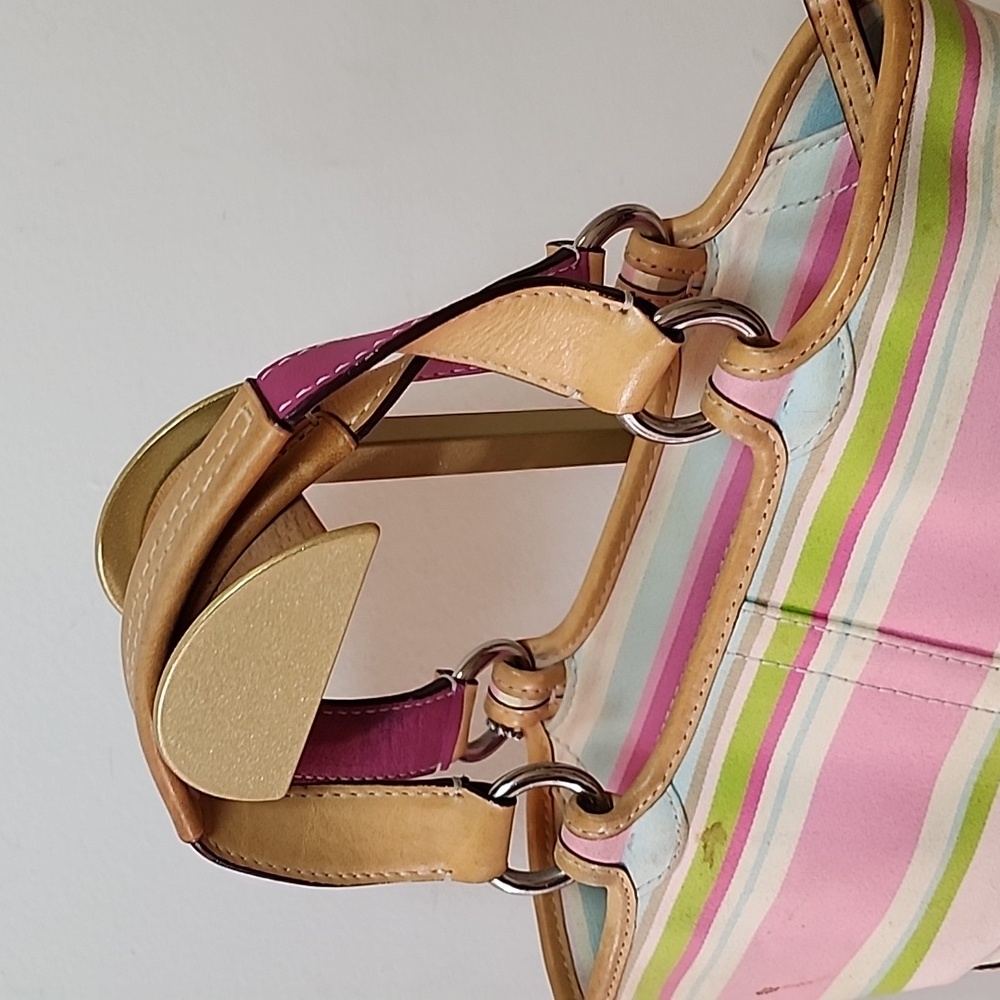 Coach Soho Twill Stripe multicolor fabric small shoulder bag - Picture 10 of 16